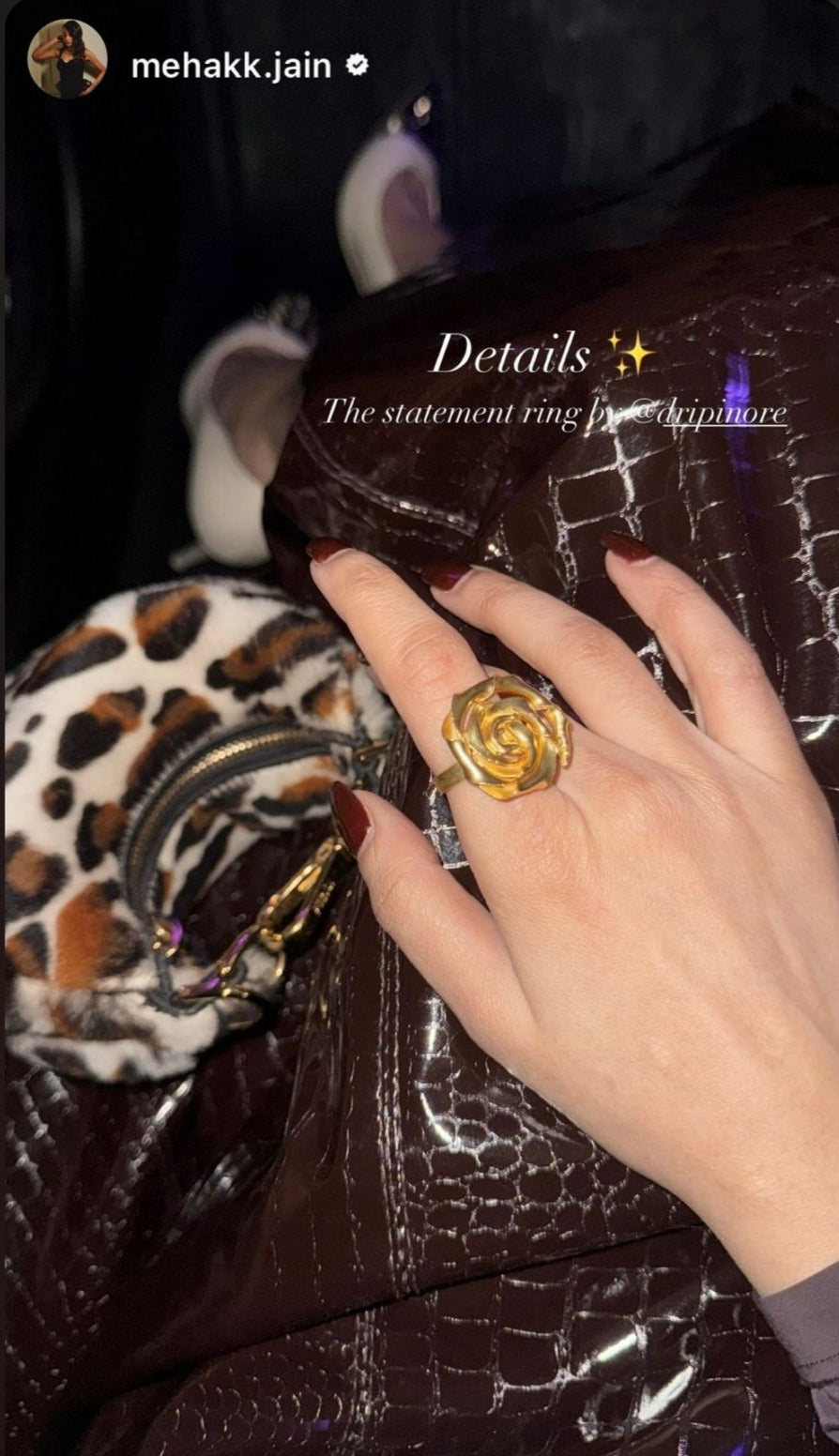 Mehak Jain in our Brass rose ring